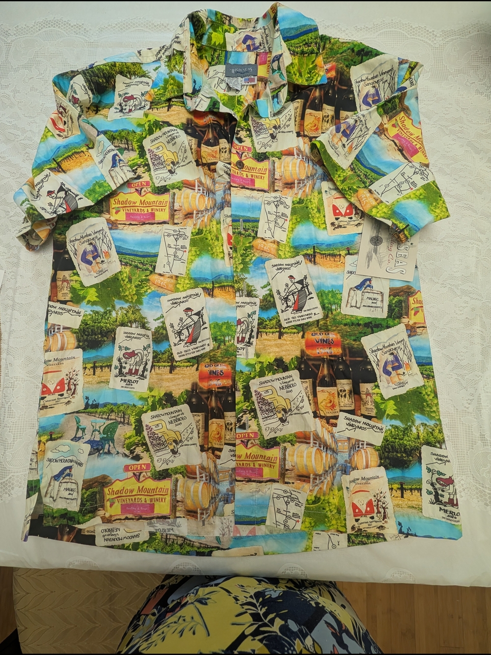 Men's Green Floral Cotton Shirt - Medium